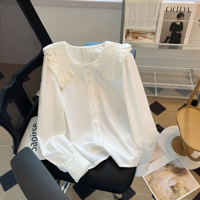 Doll collar all-match chiffon shirt for women