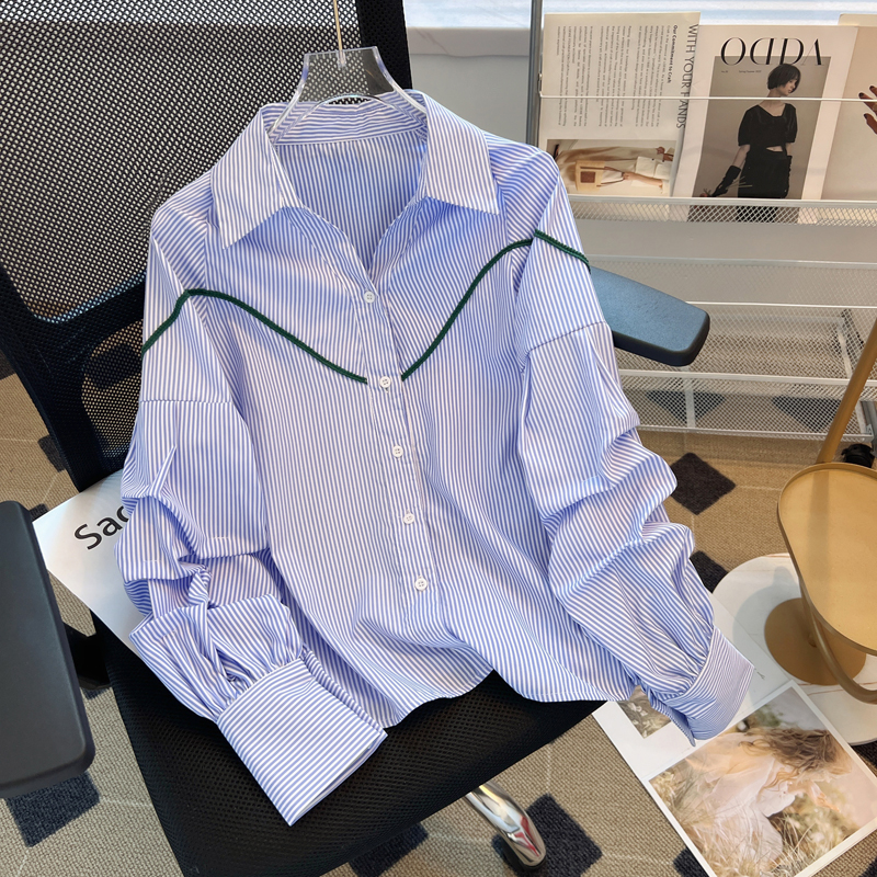 All-match autumn tops fashion Western style shirt for women