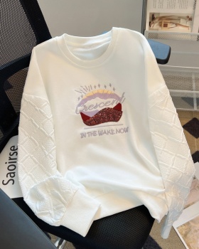Long sleeve autumn coat embroidery printing hoodie for women