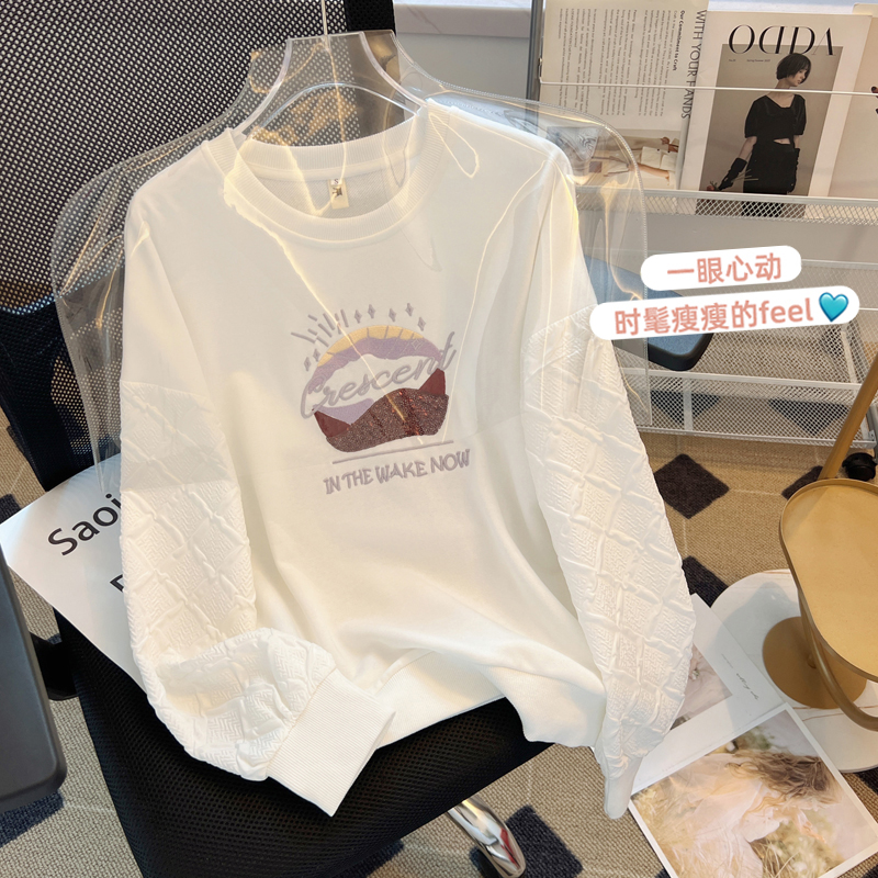 Long sleeve autumn coat embroidery printing hoodie for women