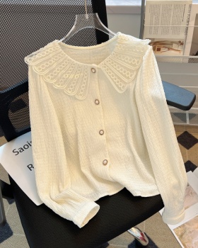 Autumn long sleeve tops niche France style shirt