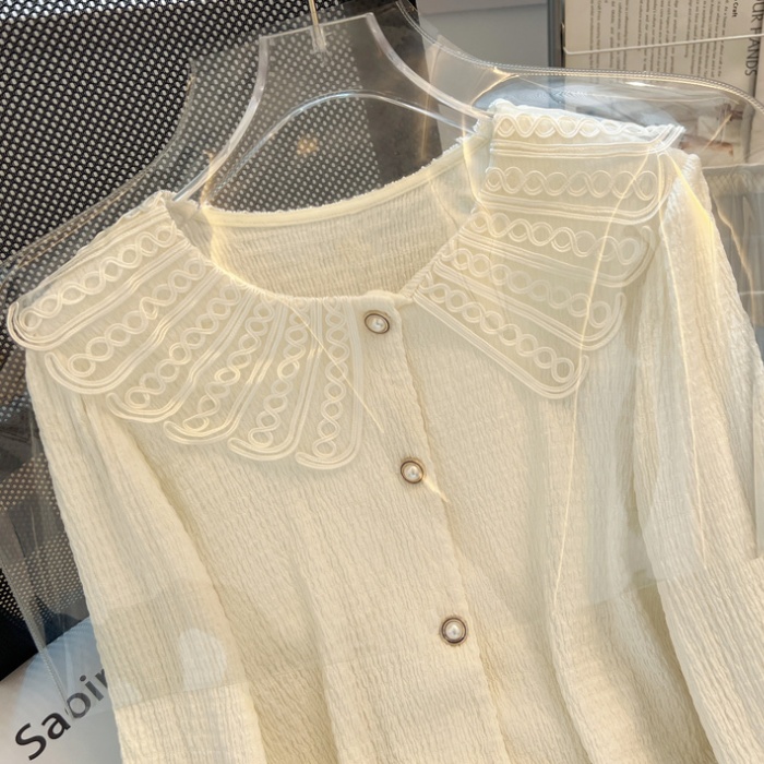 Autumn long sleeve tops niche France style shirt