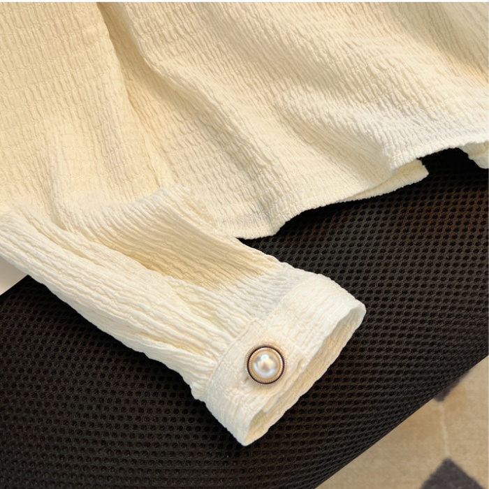 Autumn long sleeve tops niche France style shirt