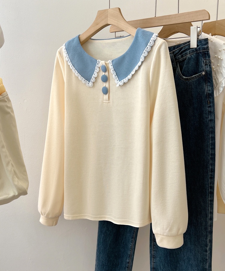 Doll collar fashion tops temperament hoodie for women