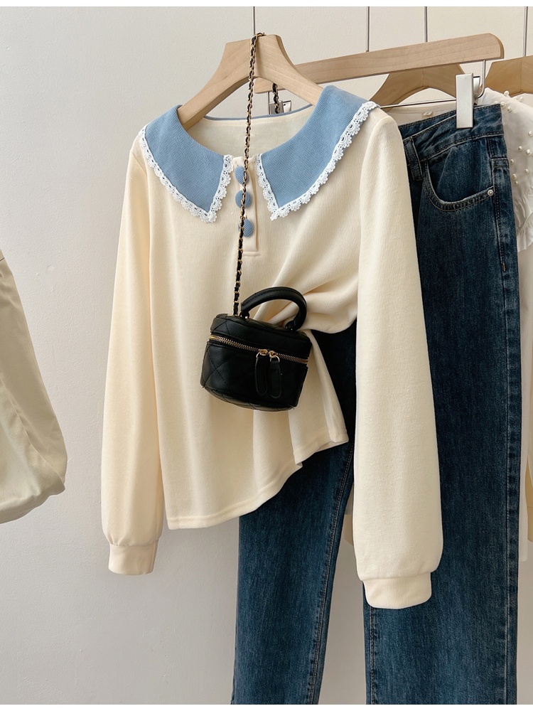 Doll collar fashion tops temperament hoodie for women