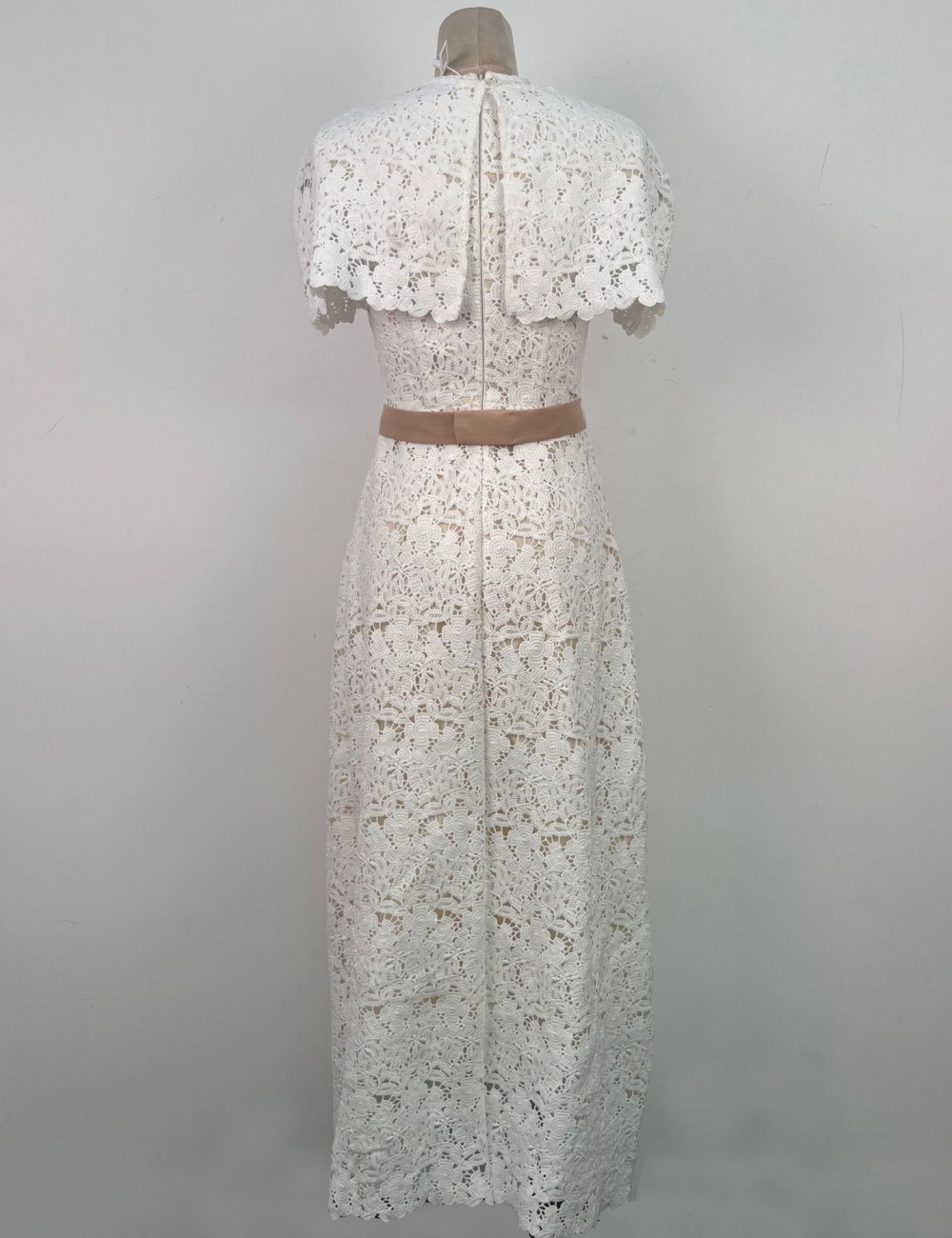 Niche temperament retro dress lace crochet long dress