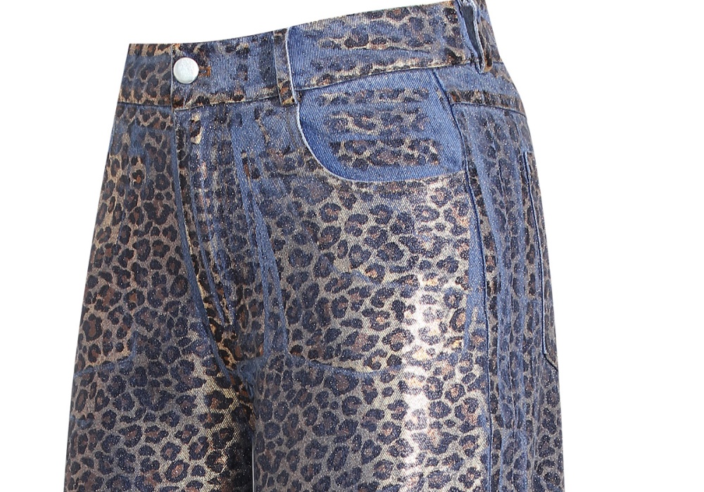 Leopard long pants printing jeans for women