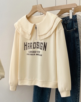 All-match autumn tops long sleeve loose hoodie for women