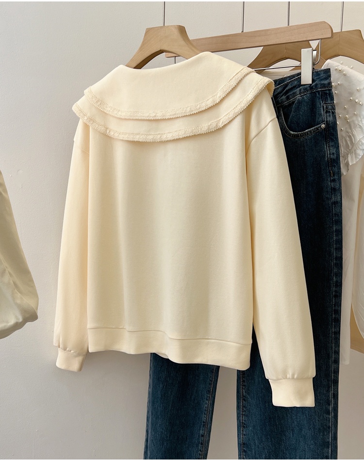 All-match autumn tops long sleeve loose hoodie for women