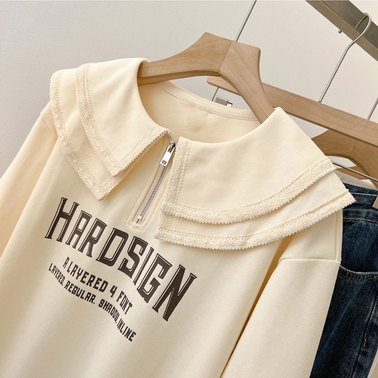 All-match autumn tops long sleeve loose hoodie for women