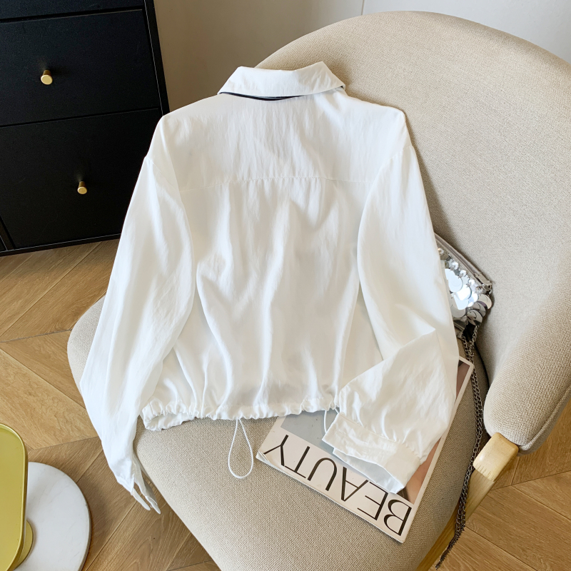 Commuting autumn loose collar long sleeve shirt for women
