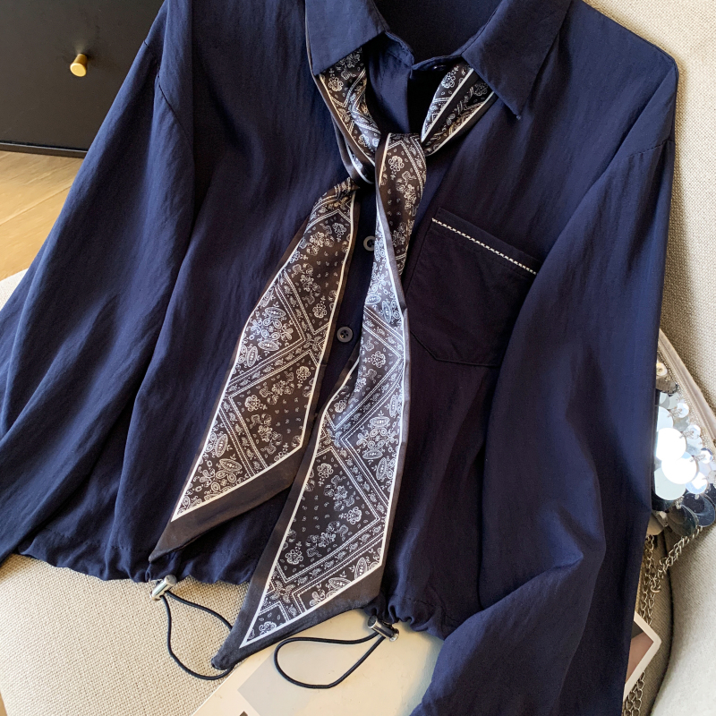 Commuting autumn loose collar long sleeve shirt for women