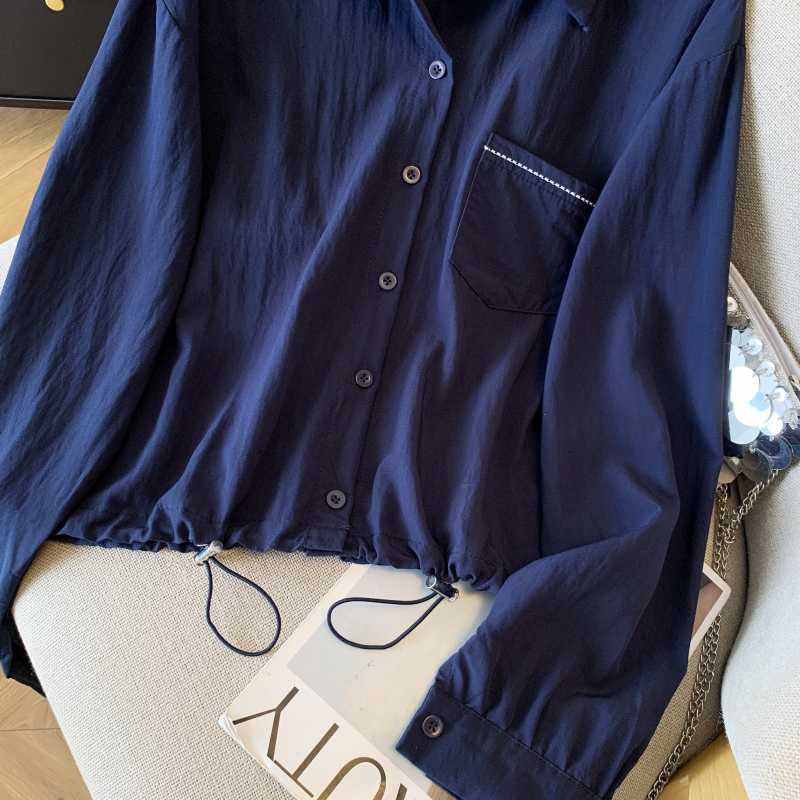 Commuting autumn loose collar long sleeve shirt for women