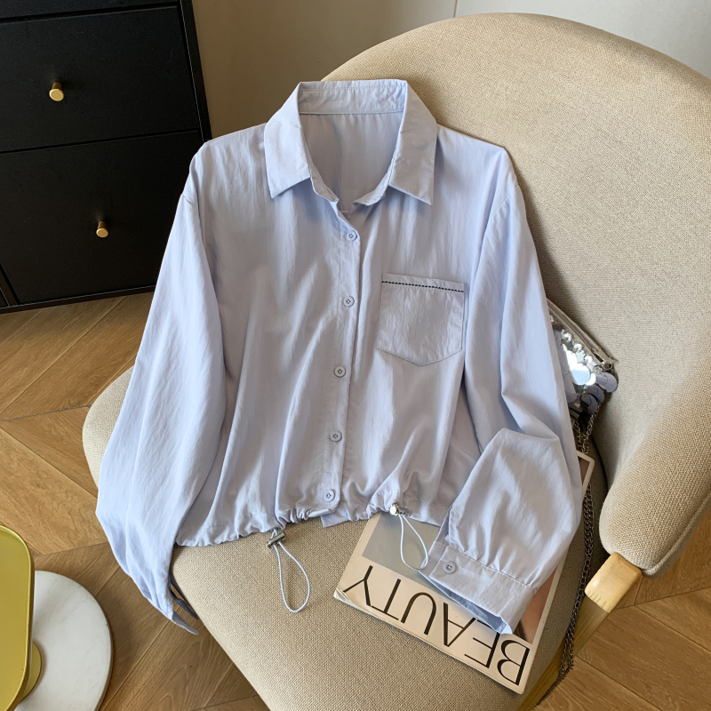 Commuting autumn loose collar long sleeve shirt for women