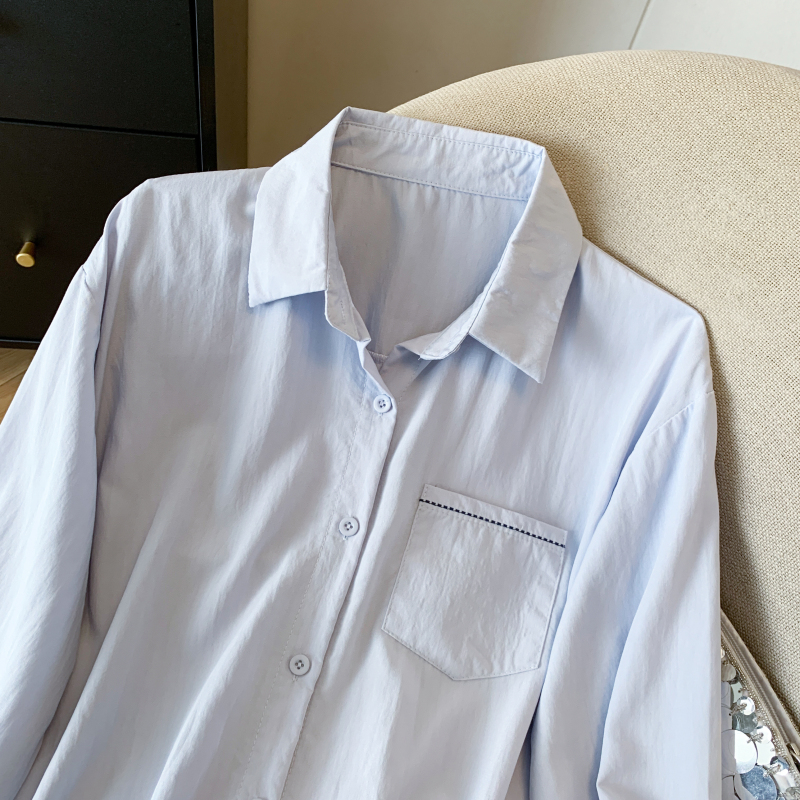 Commuting autumn loose collar long sleeve shirt for women