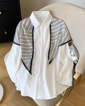 Lapel all-match Casual shirt slim fashion tops for women