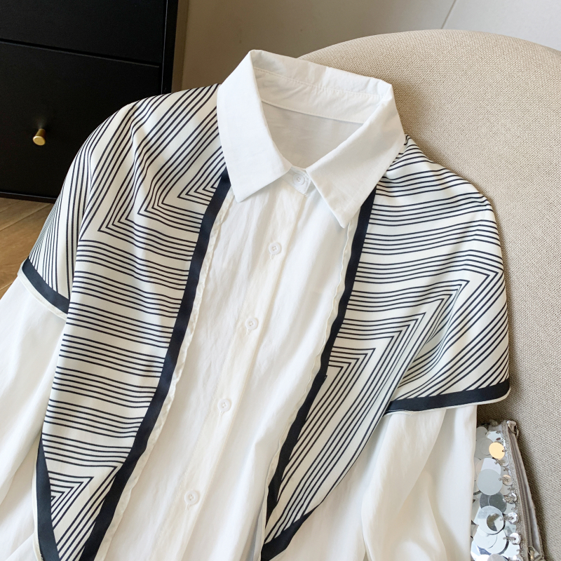 Lapel all-match Casual shirt slim fashion tops for women