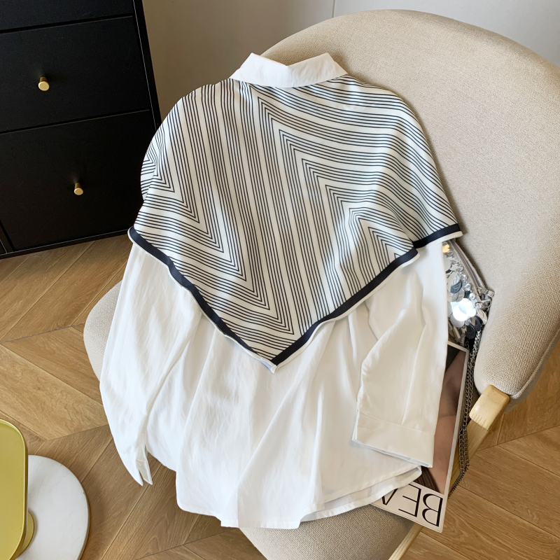 Lapel all-match Casual shirt slim fashion tops for women