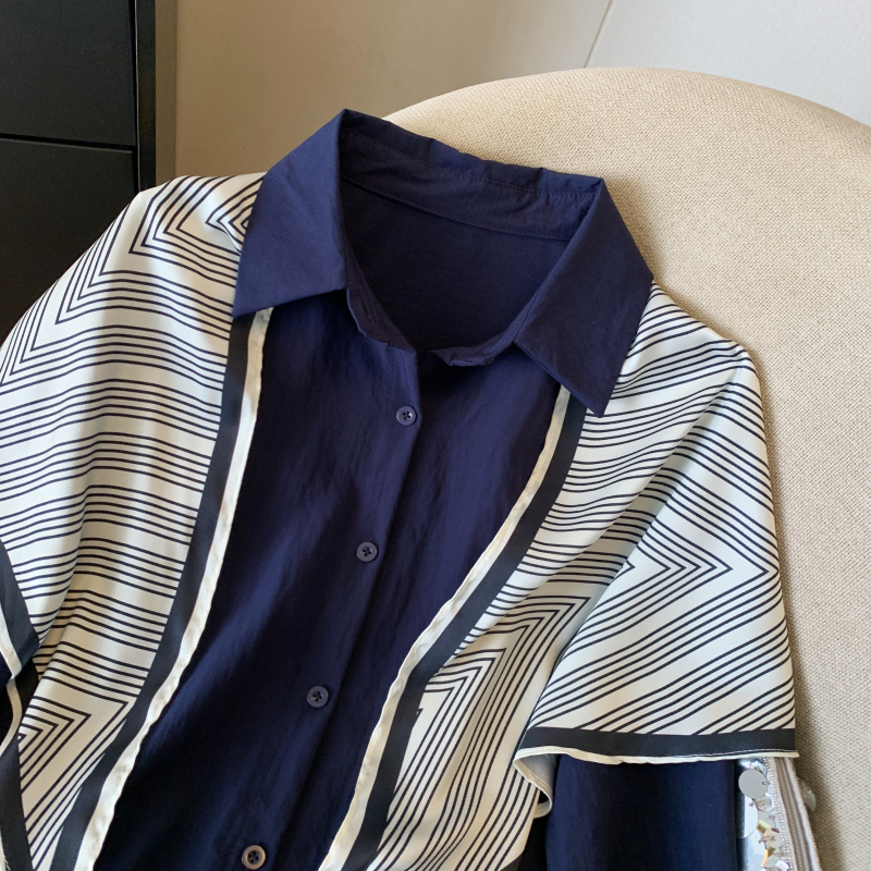 Lapel all-match Casual shirt slim fashion tops for women