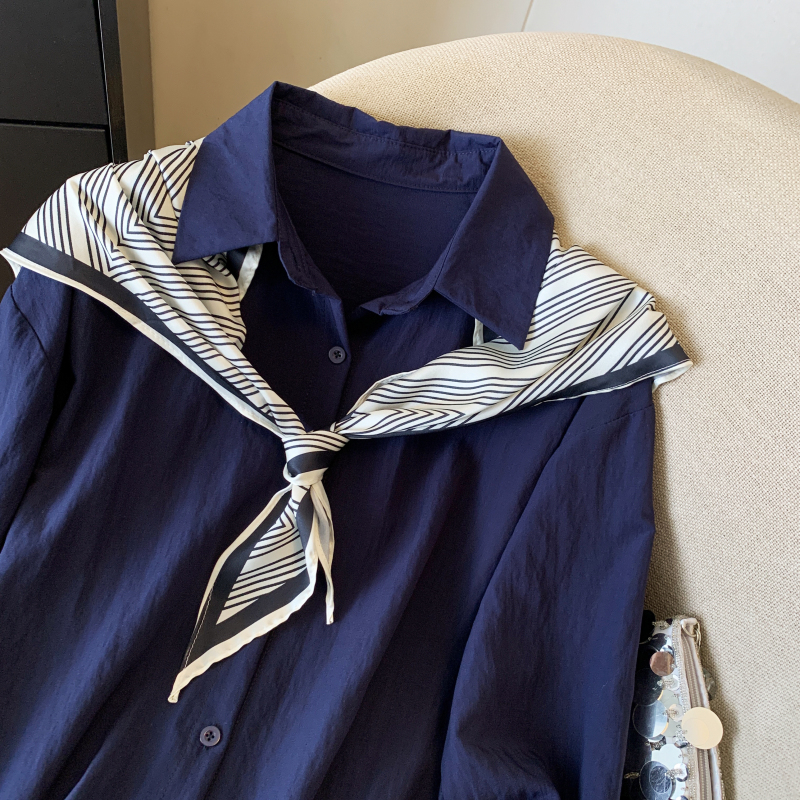Lapel all-match Casual shirt slim fashion tops for women