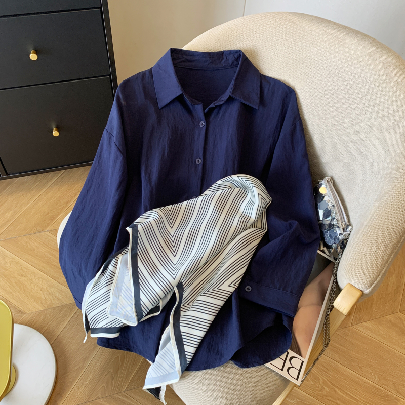 Lapel all-match Casual shirt slim fashion tops for women