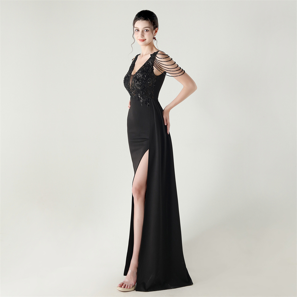 Set beads banquet evening dress slim corset