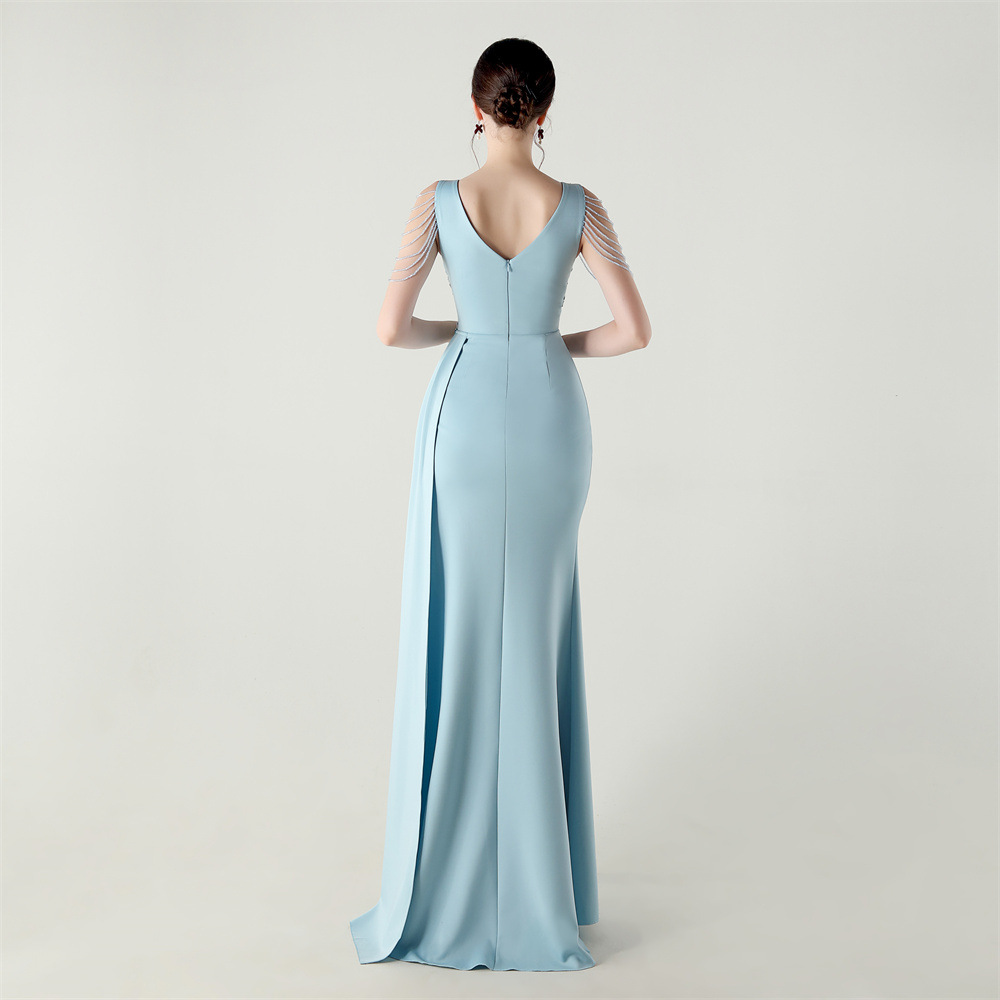 Set beads banquet evening dress slim corset
