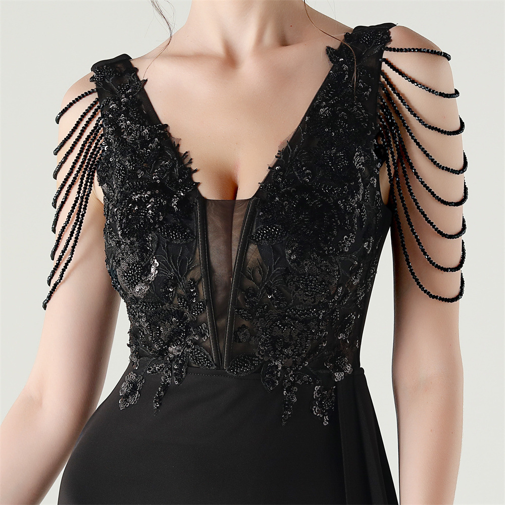 Set beads banquet evening dress slim corset