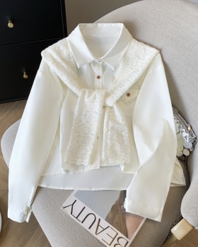 Long sleeve tender shirt generous autumn shawl 2pcs set