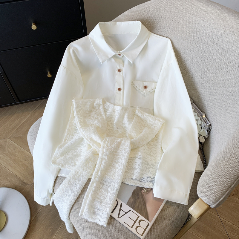 Long sleeve tender shirt generous autumn shawl 2pcs set