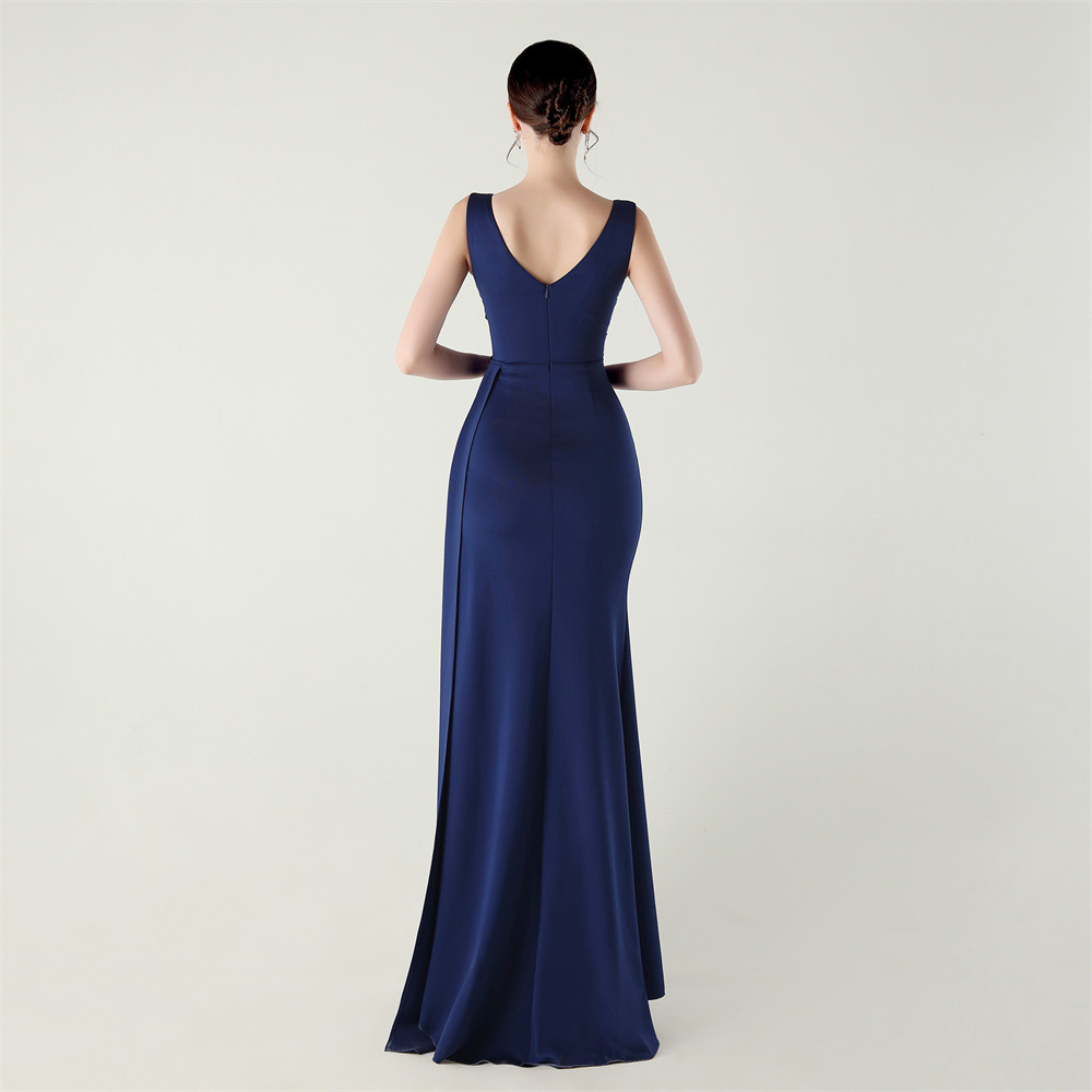 V-neck mermaid banquet evening dress