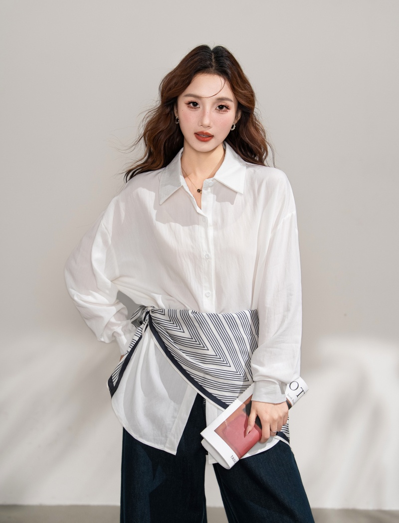 Slim long sleeve Casual tops loose fashion shirt for women