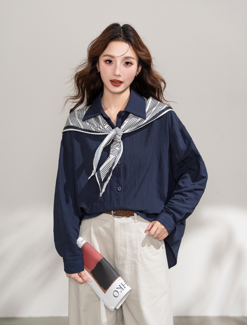 Slim long sleeve Casual tops loose fashion shirt for women