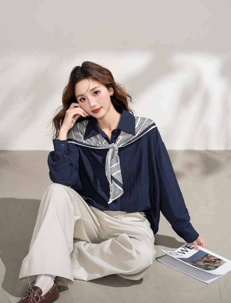 Slim long sleeve Casual tops loose fashion shirt for women