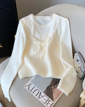 Sling vest Western style sweater 2pcs set for women