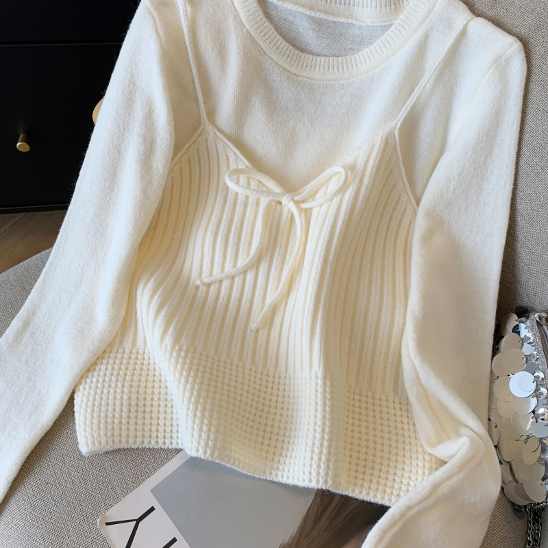 Sling vest Western style sweater 2pcs set for women