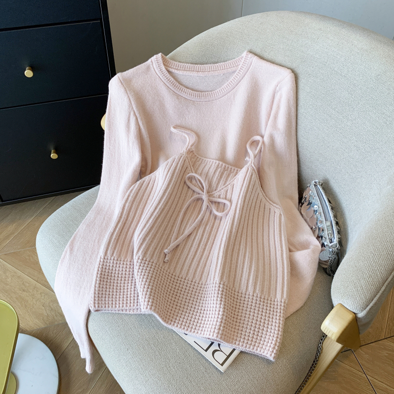Sling vest Western style sweater 2pcs set for women