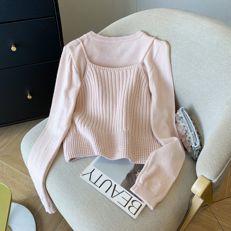 Sling vest Western style sweater 2pcs set for women