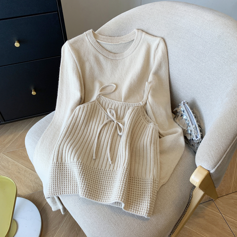 Sling vest Western style sweater 2pcs set for women