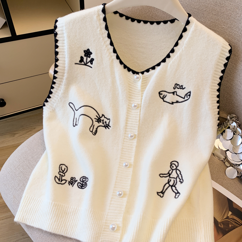 Cartoon lovely waistcoat temperament sweet vest for women