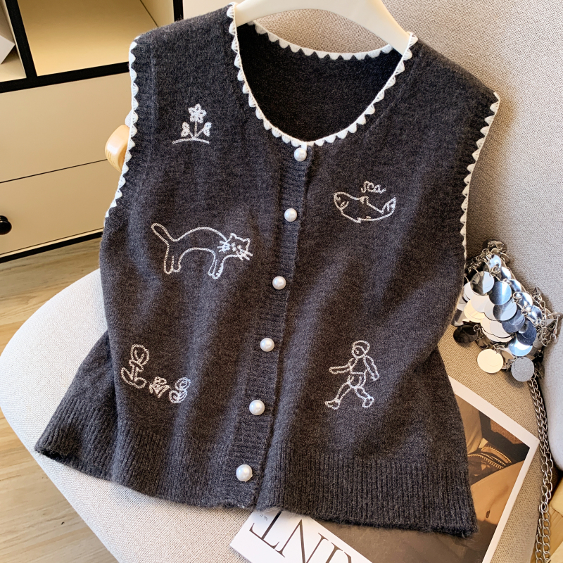 Cartoon lovely waistcoat temperament sweet vest for women