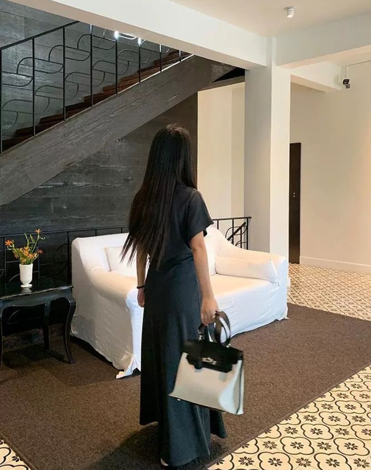 Slim high waist all-match skirt lazy simple tops a set