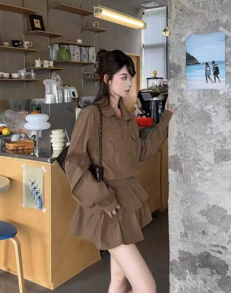 High waist shirt temperament work clothing 2pcs set