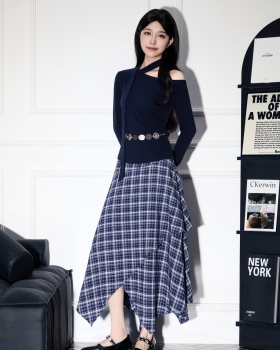 High waist streamer T-shirt strapless skirt 2pcs set for women