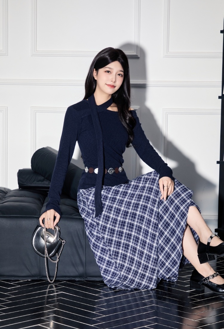 High waist streamer T-shirt strapless skirt 2pcs set for women
