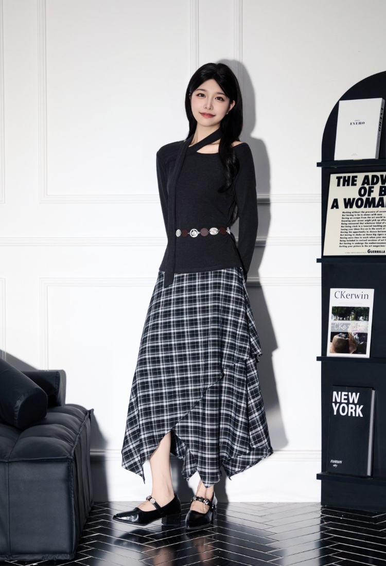 High waist streamer T-shirt strapless skirt 2pcs set for women