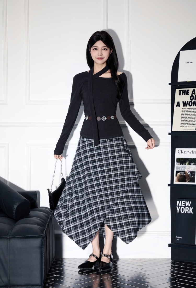 High waist streamer T-shirt strapless skirt 2pcs set for women