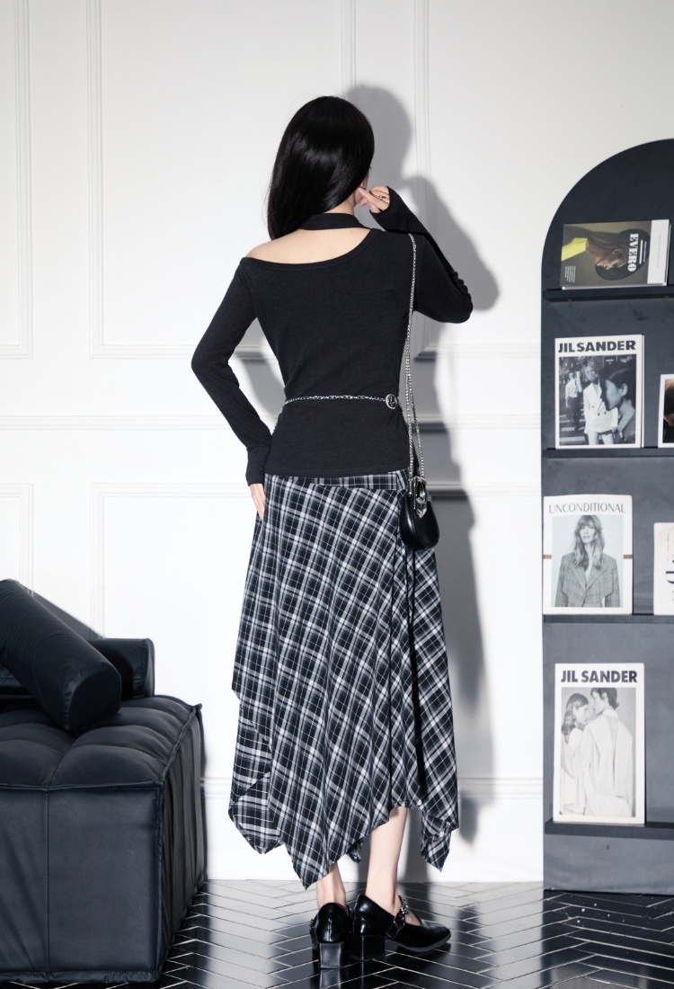 High waist streamer T-shirt strapless skirt 2pcs set for women