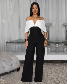 Casual halter European style jumpsuit for women