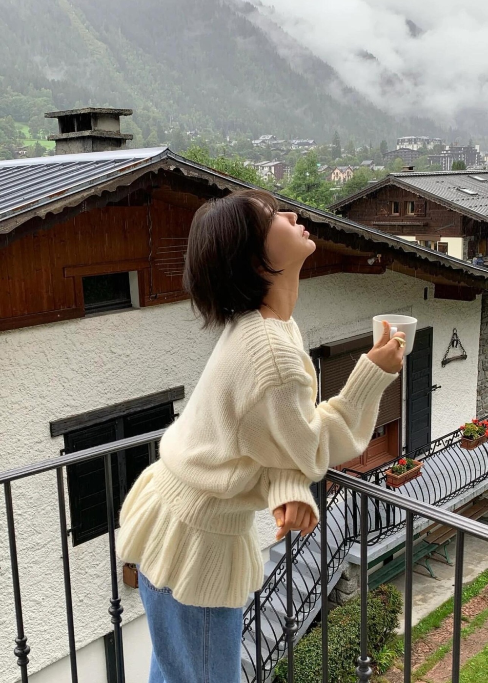 Temperament tops sweater 2pcs set for women